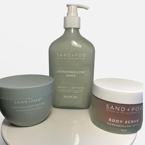 Sand + Fog “Marshmallow Skies” Body Butter, Lotion and Scrub Set - NWT **